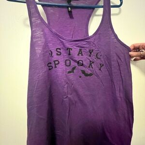 Stay Spooky Purple Racerback Tank Top